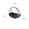 Japanese Ceramic Sushi Plate with Bamboo Handle – Creative Hanging Fruit & Dessert Tray