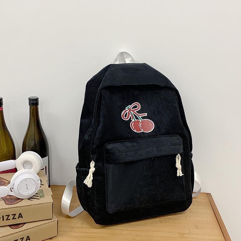 

Модный универсальный рюкзак для девочек, новый студенческий, большой вместимости, школьная сумка, нишевый, для досуга и путешествий чёрный