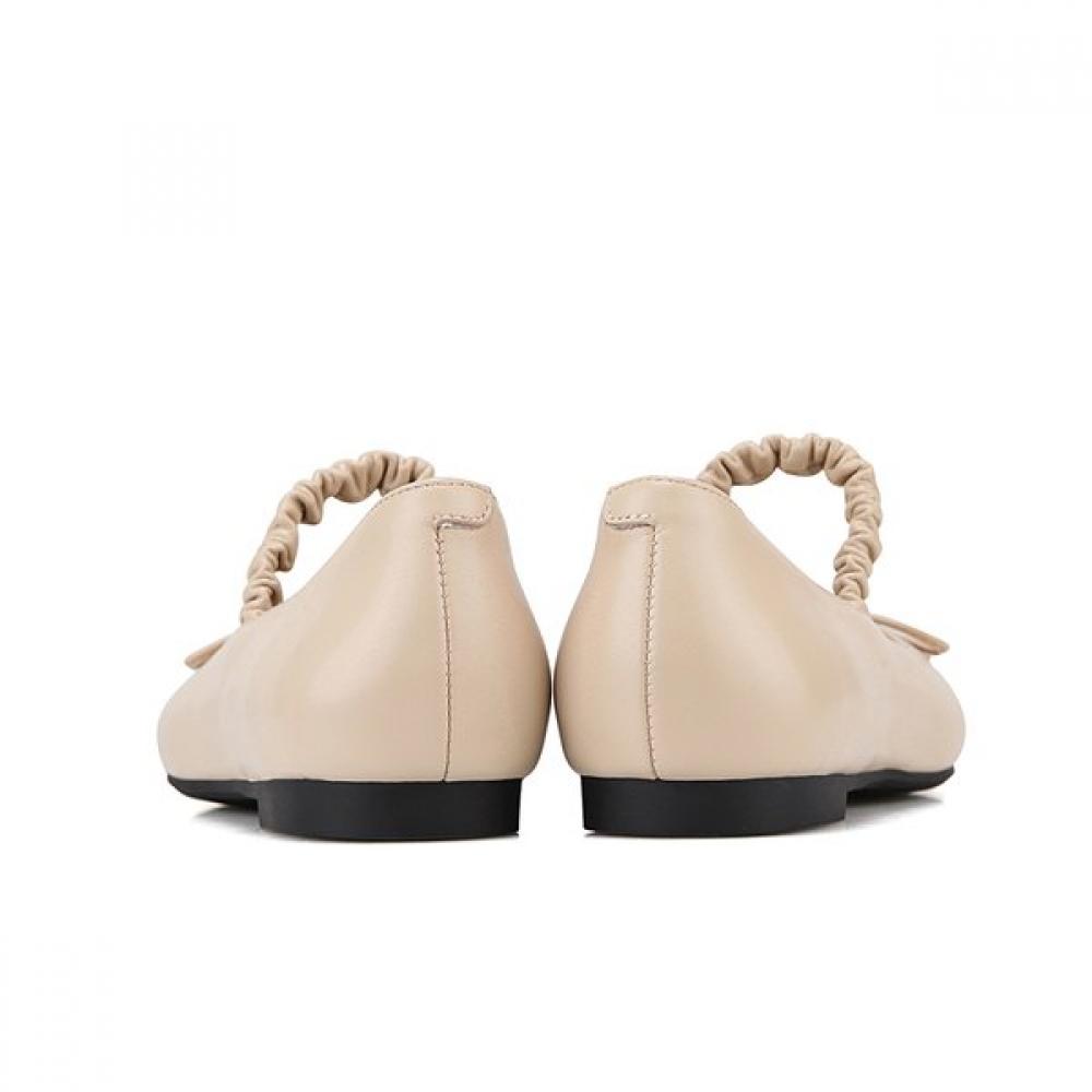 Barbara Leather Dorsal Pleat 1cm Mary Jane Flat Bbh537be