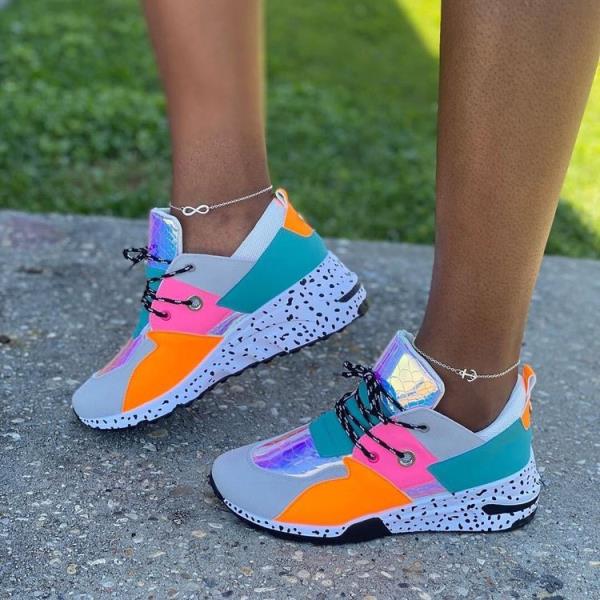 Leopard Shoes Womens Sneakers Platform Tennis Female Roses Casual Thick Sole Mesh Trainers Fashion 2025 Colorful Rubber Lace-Up