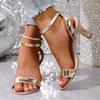Fashion Women Sandals Summer Open Toe Stiletto Heeled Party Shoes Woman Sexy Ankle Strap High Heels Sandals Women Elegant Heels Women