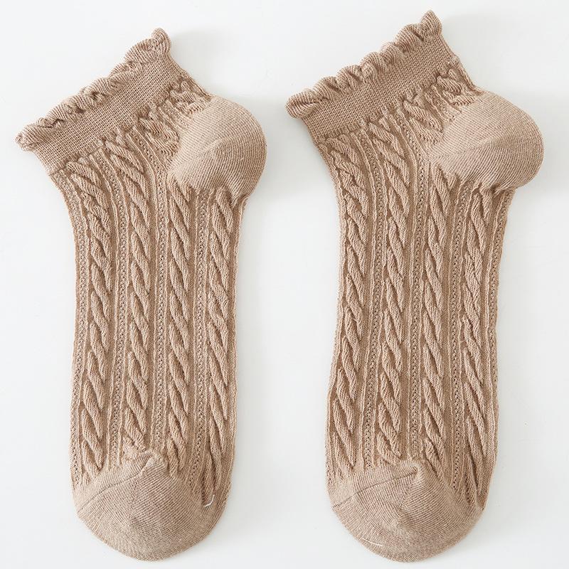 

Женские весенне-летние трендовые носки из хлопка с сеткой-твист, впитывающие пот, дышащие, короткие 1 pair