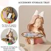 Cute Girl Storage Decor with Pallet Resin Sculpture Decor Entrance Crafts Candy Sundries Household Supplies for Home Living Room