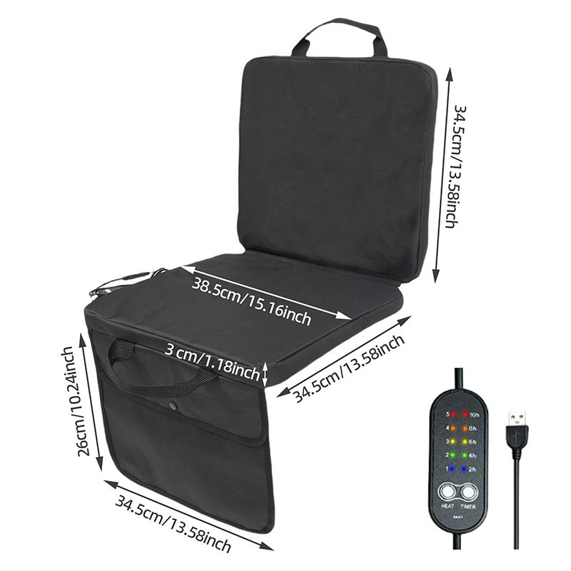 Electric Heated Seat Cushion USB Port Five Adjustable Temperature Settings Portability Winter Household, Outdoor Heated Seat Pad