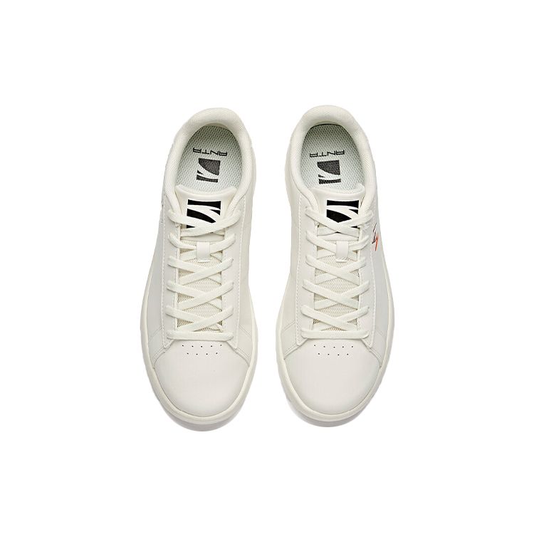 Anta Lifestyle Series Fashion Low-Top Skate Shoes Women Sneakers White Black Orange 122038061-3