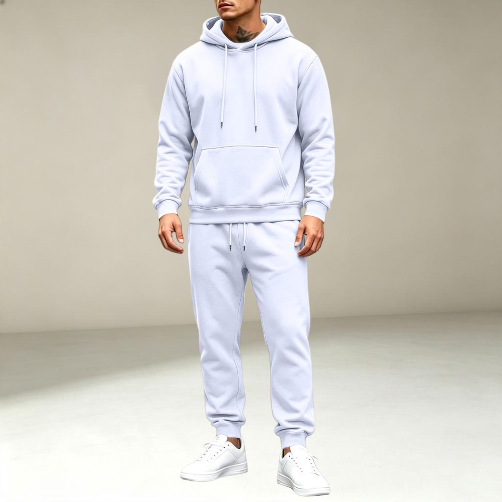 Men's Pullover Hoodie Sweatshirt Athletic Track Suit Set for Sports, Workout and Casual Wear