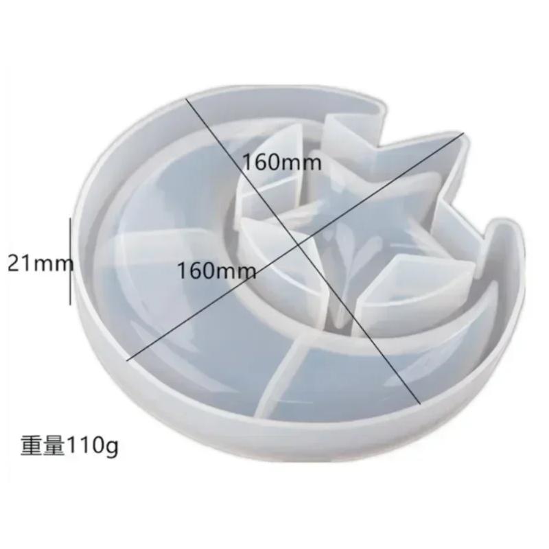 

Creative New Star Moon Plate DIY Handmade Disc Mold Crystal Epoxy Resin Storage Box Silicone Mirror Mold Accessories Crafts