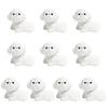 10Pcs Adorable Bichon Frise Puppy Statues Hand Painted Resin Ornaments for Indoor and Outdoor Spaces