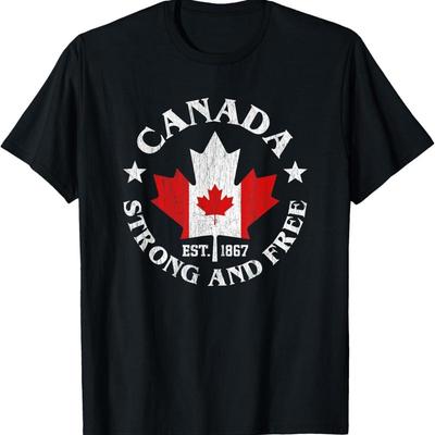 Canada Est 1867 Proud Canadian Vintage Maple Leaf Merch T Shirt