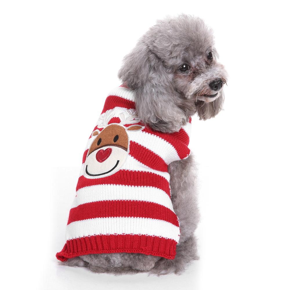 Dog Sweater Pet Clothing Knitted High Collar Christmas Sweater Autumn and Winter Clothing Small and Medium Dog Warm Sweater