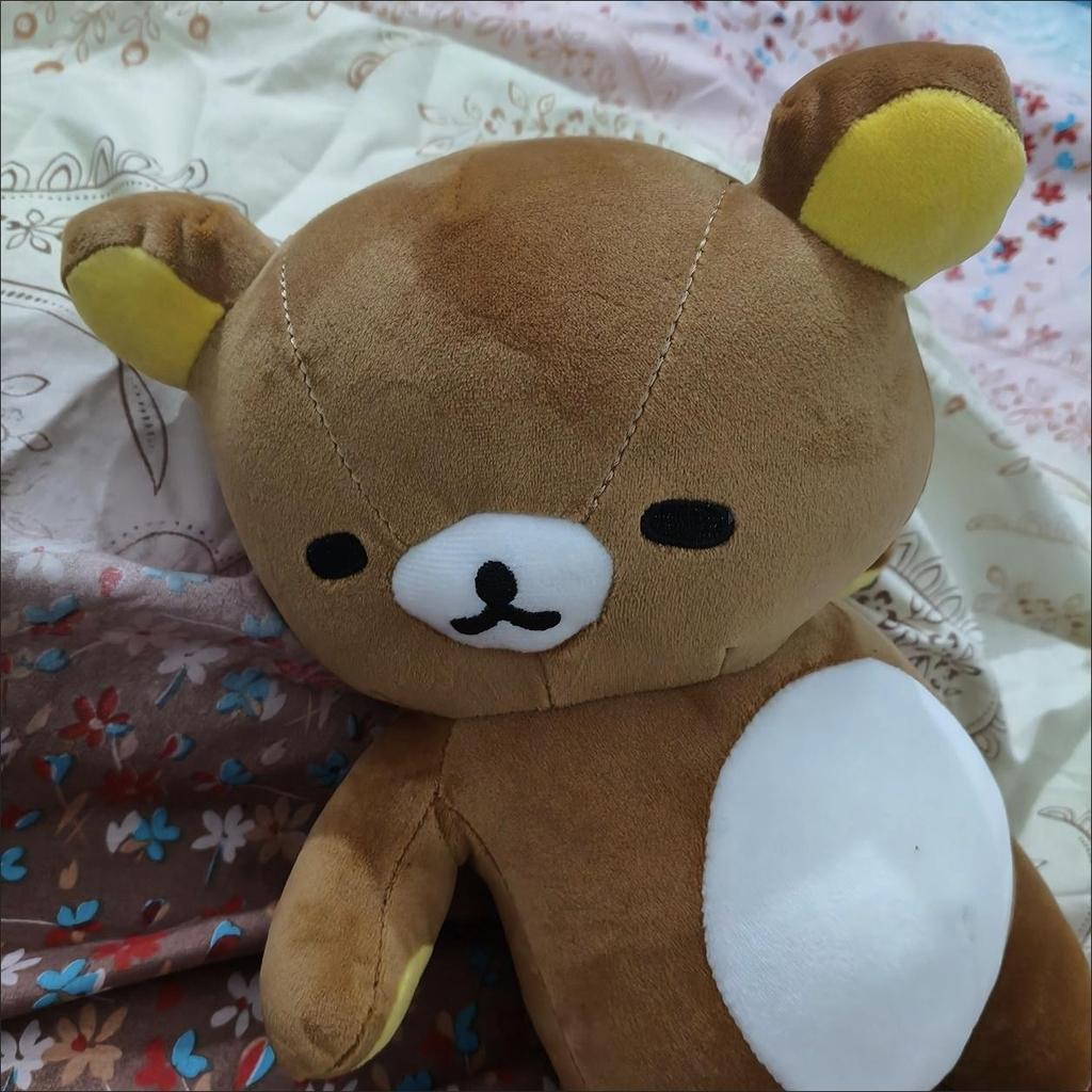 Cute Tilted Head Beer Belly Rilakkuma Plush Toy, Soft Stuffed Animal Pillow for Sleeping