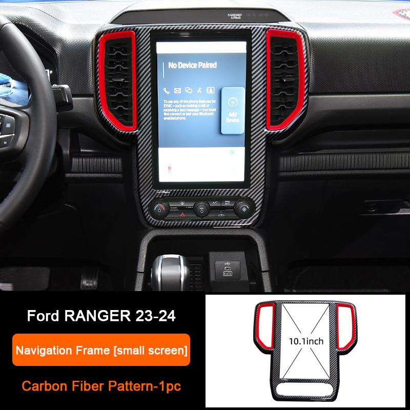 Carbon Fiber Interior Upgrade Overlay Covers For Ford Ranger Wildtrak T9 2023-2025 Rear Air Outlet Center Gear Shift Panel