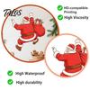 Weatherproof Holiday Stickers Christmas Wall Sticker, Self‑Adhesive Climbing Santa Claus Decals, Funny Window Clings Mural Decor for Living