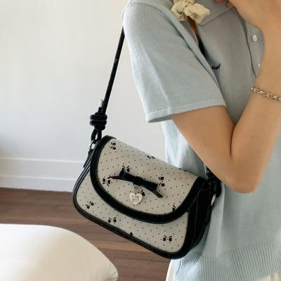 Polka Dot Black Style Single-shoulder Underarm Crossbody Bag Fashionable Versatile Trend Simple Casual Original Niche Bag