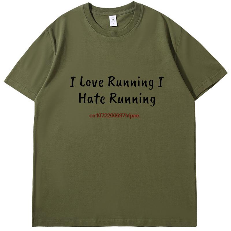 Rolig Sarkastisk Jag Älskar Att Vara Full Hatar Att Springa T-shirt Sommar Grafiska T-shirts Mode T-shirts Toppar Bomull Nya Skjortor Och T-shirts
