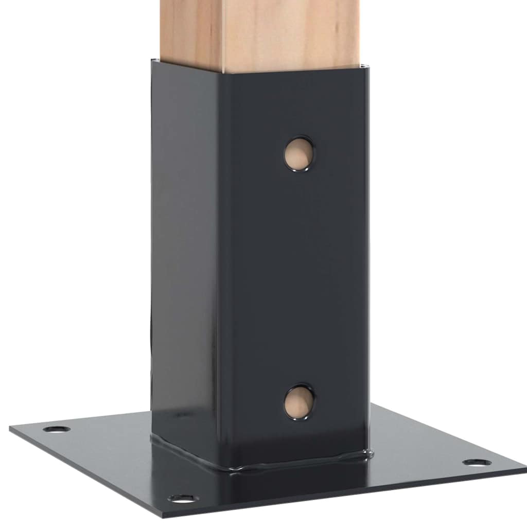 Square Post Base 4 pcs 71 x 71 mm Powder Coated Steel