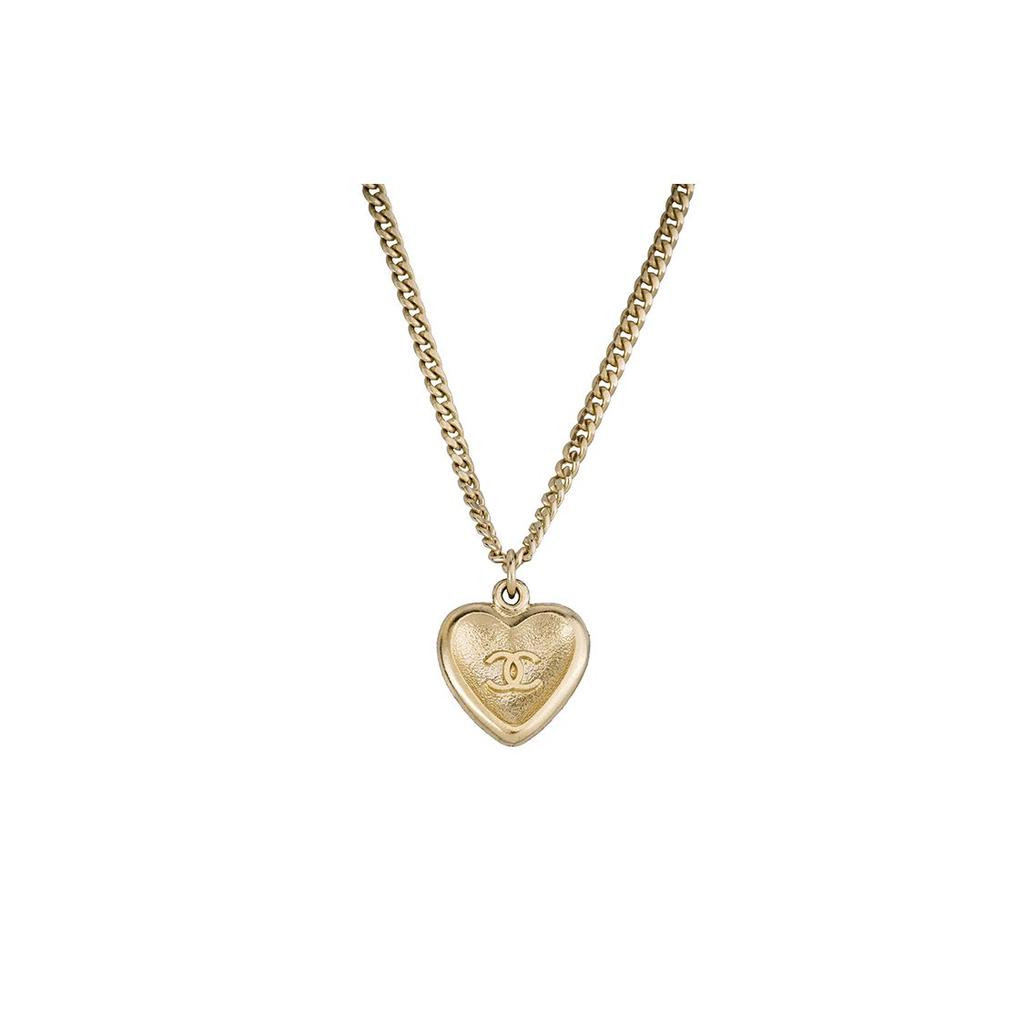 Chanel Coco Heart Metal Rhinestone Necklace Women Necklace AB9387-B09088-NK216
