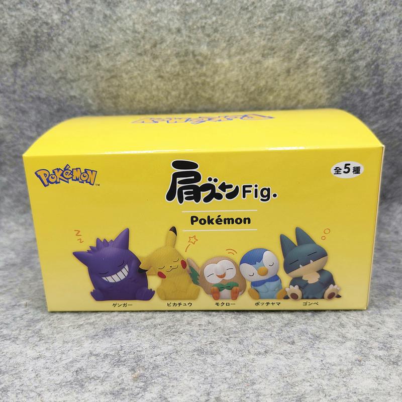 Крошечные Фигурки Игрушки Рядом Фигурка Покемона Наклоняет Голову Спящий Ошавот Фуэкоко Спиал Мью Пикачу Модель Декор