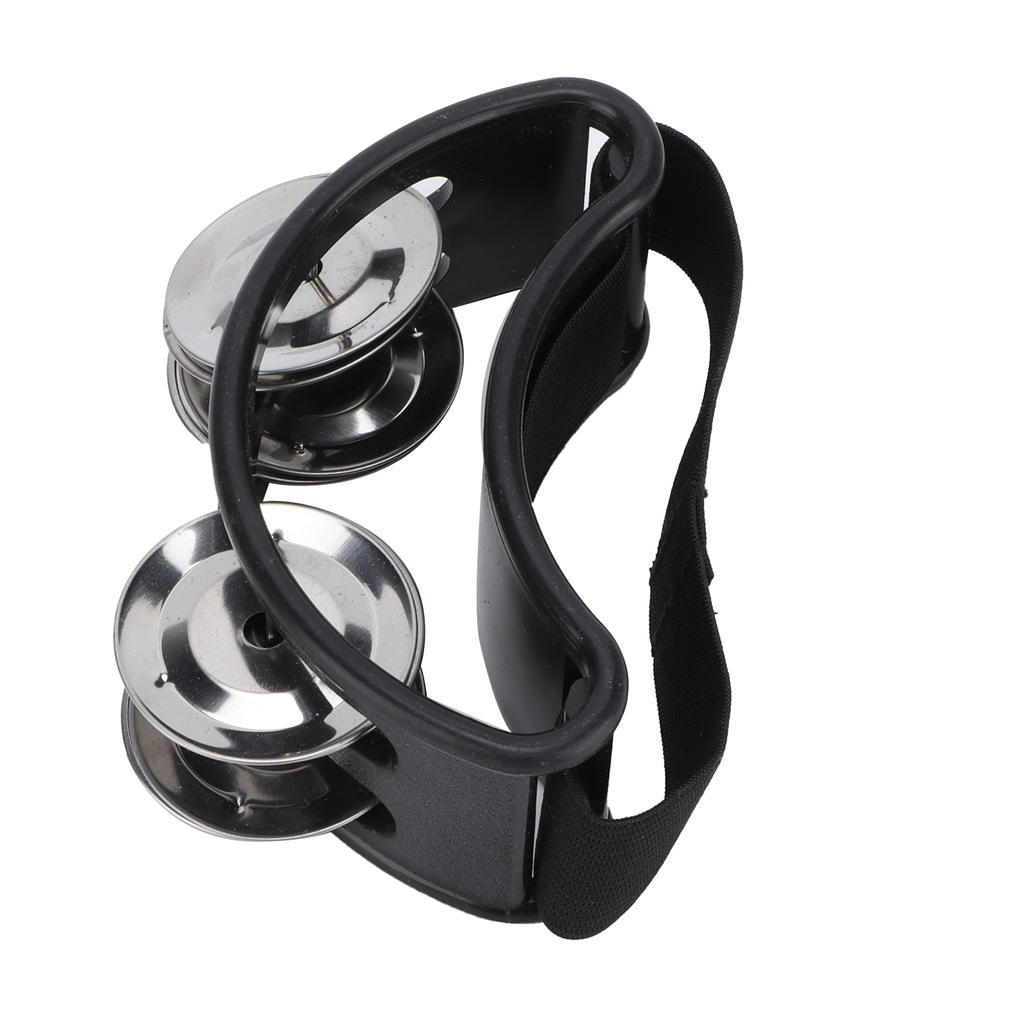 Foot Tambourine Shaker Percussion Drum Set Metal Jingle Bell Musical Instrument AccessoriesBlack