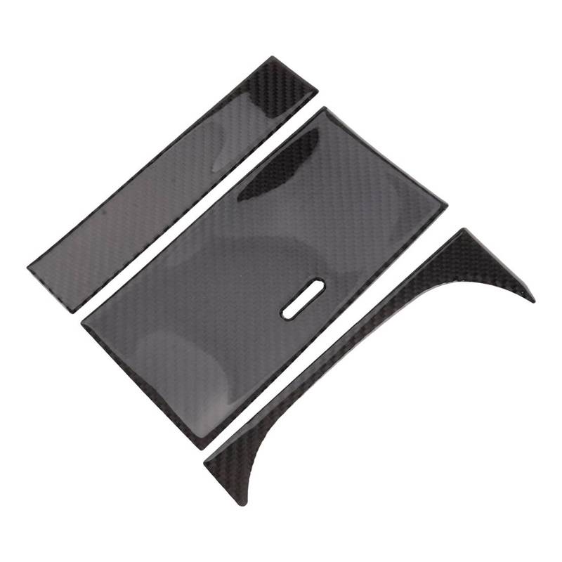 Black Carbon Fiber Style Center Console Storage Box Panel Trim Cover Fit For Jaguar F-Type 2013-2022 Left Hand Drive