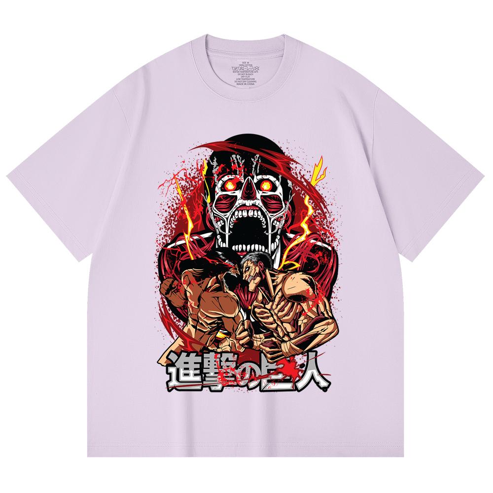 230 Gsm 100% Cotton Attack on Titan V8 Print Unisex Heavy Cotton T Shirt