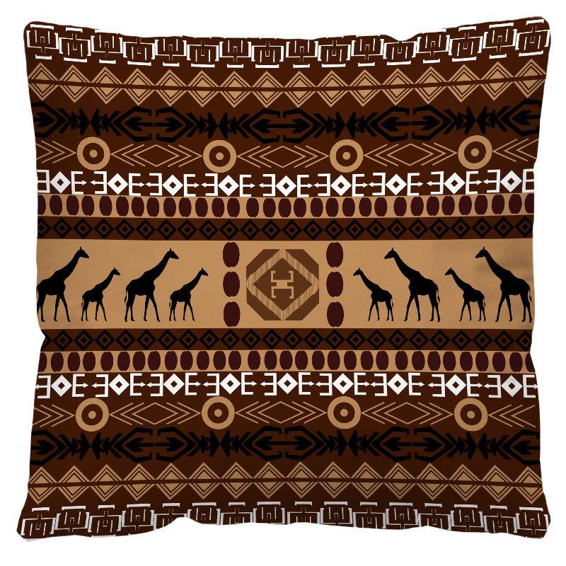 Geometric Cushion Cover Print Ethnic Decorative Pillowcase Sofa Home Decor Peach Skin Pillowcase