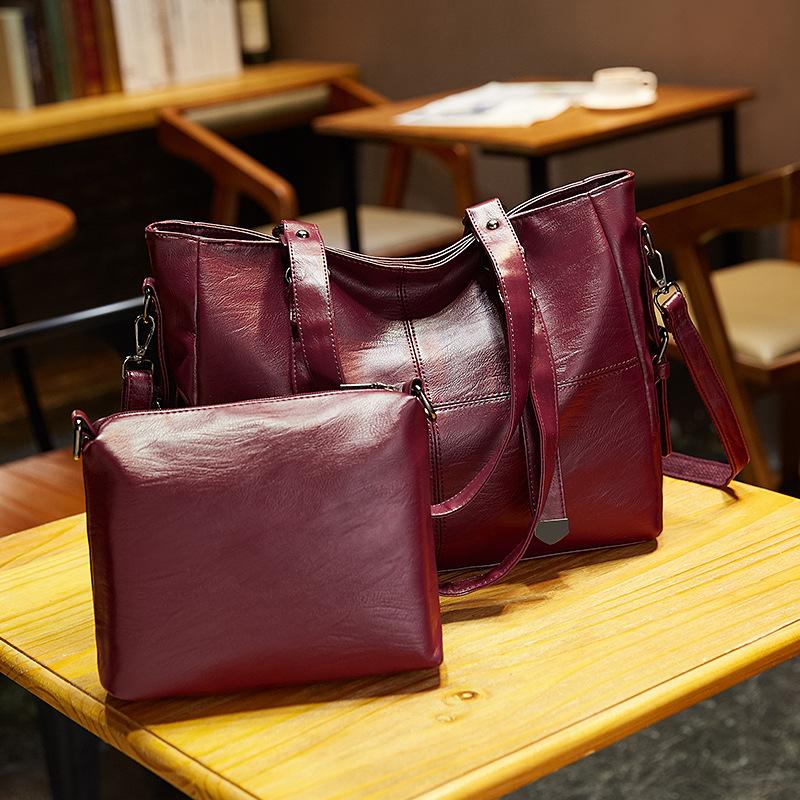 

Велика місткість, нова модна сумка через плече 2024 р., велика сумка, сумка-месенджер, універсальна жіноча м’яка шкіряна сумка для матері та дитини, проста та модна