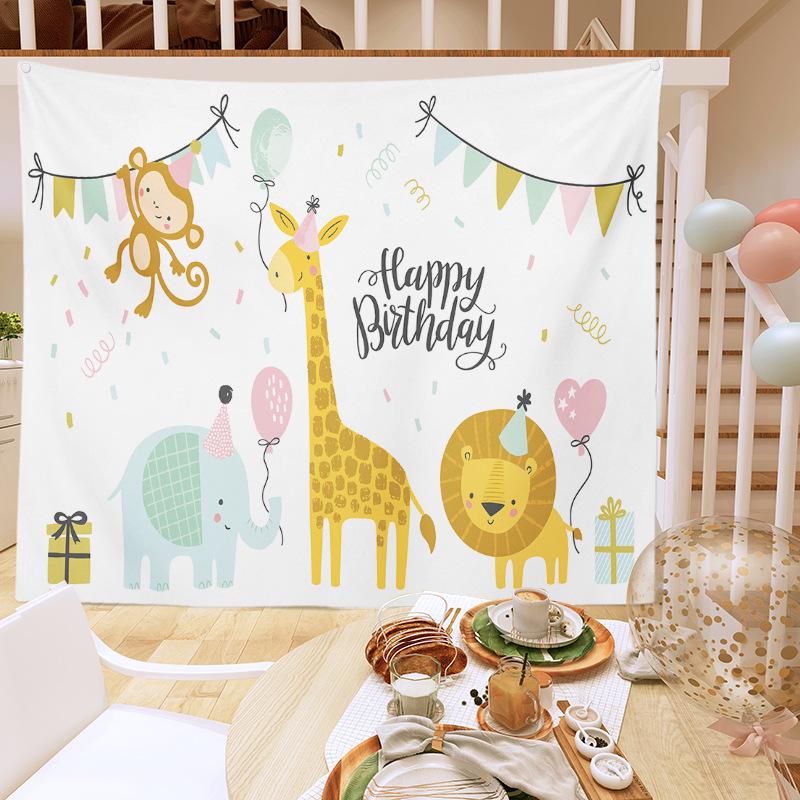 Kids' Birthday Backdrop Curtain - Party Poster Photo Props for a Festive Atmosphere