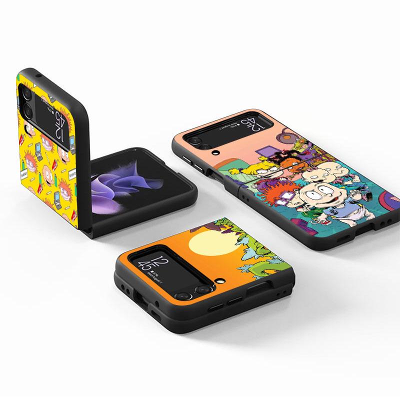 Case for Samsung Galaxy Z Flip 4 ZFlip3 Z Flip 3 5G ZFlip Flip3 Hard PC Cartoon Cute Children R-Rugrat Shell Hard PC Cover