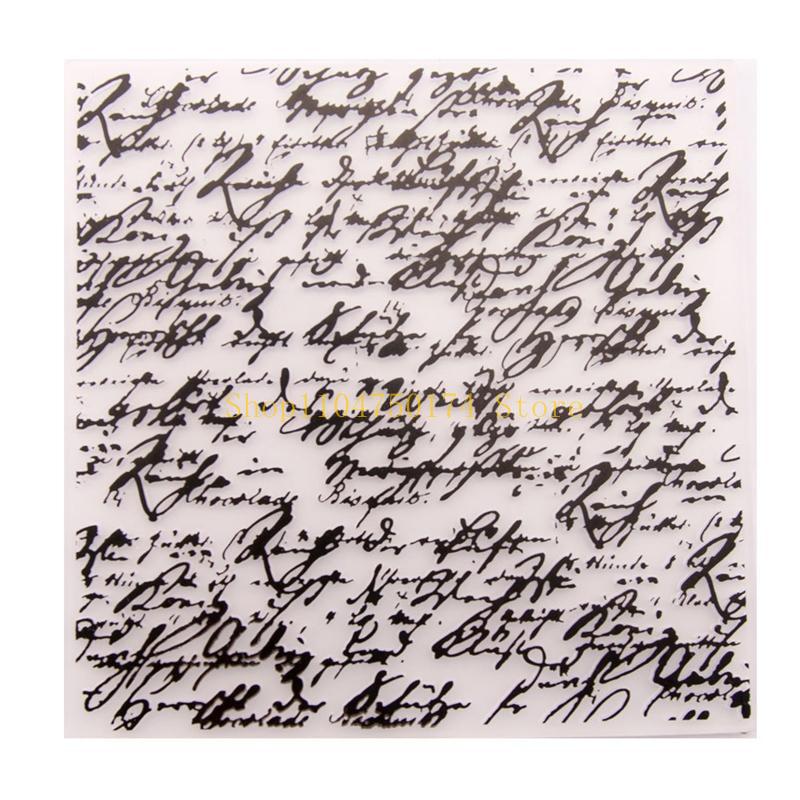 Embossing Folder Handwritten Words Background Embossing Template for DIY Greeting Card Scrapbooking Embellishments Top Sale