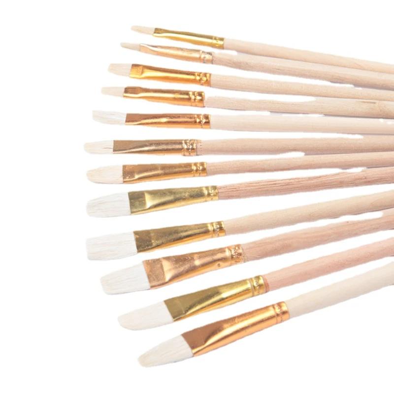 7/12/15pcs Pottery Art Wool Brush Set for Ceramic Glaze/Painting Coloring Watercolor Paint Craft DIY Painting Pen Art Supplies