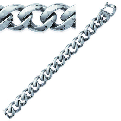 [J5716] - Silver 'Choreography' Steel Bracelet - 20 Cm 15 Mm