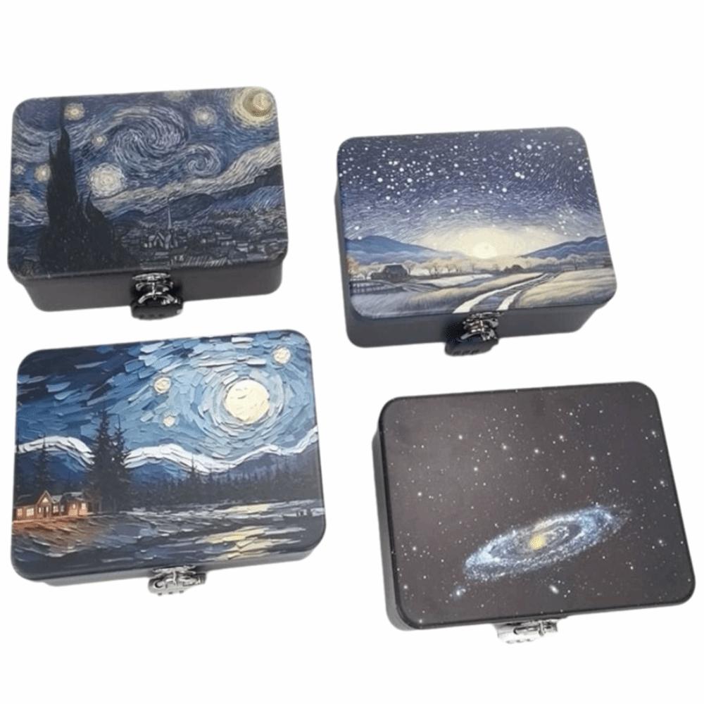 Rectangular Shape Tinplate Box Large Size Empty Box Treasure Chest Iron Box  Cosmetic Organizer