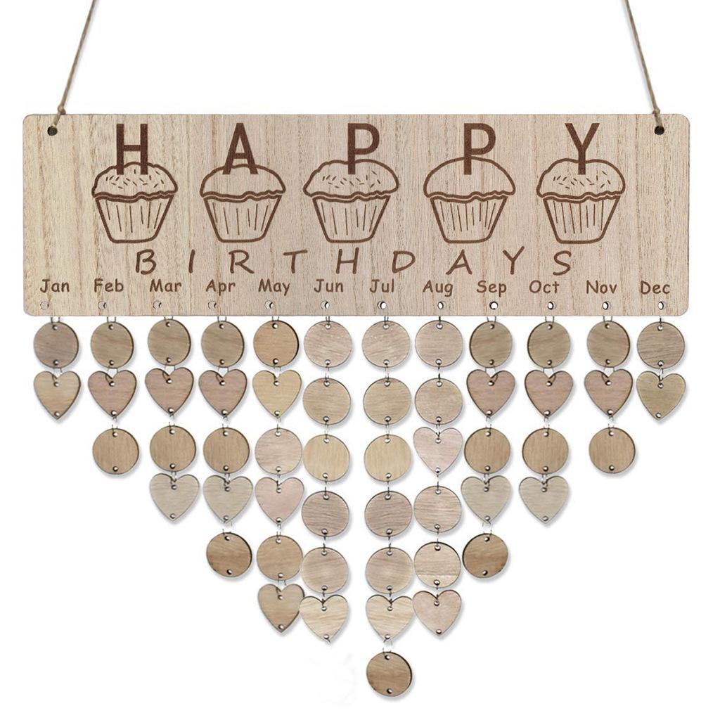 Etichette per Calendario Sospeso in Legno Artigianali - Decorazioni per la Casa per San Valentino e Compleanni