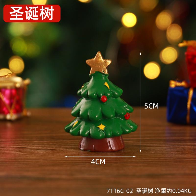 Christmas Mini Resin Figurines Christmas Decorations Ornament Desktop Cute Santa Clause Snowman Elk Ornament Navidad Xmas Decor