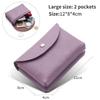 Women's Small Genuine Leather Coin Purse - Top Layer Cowhide Litchi Grain Cover Wallet