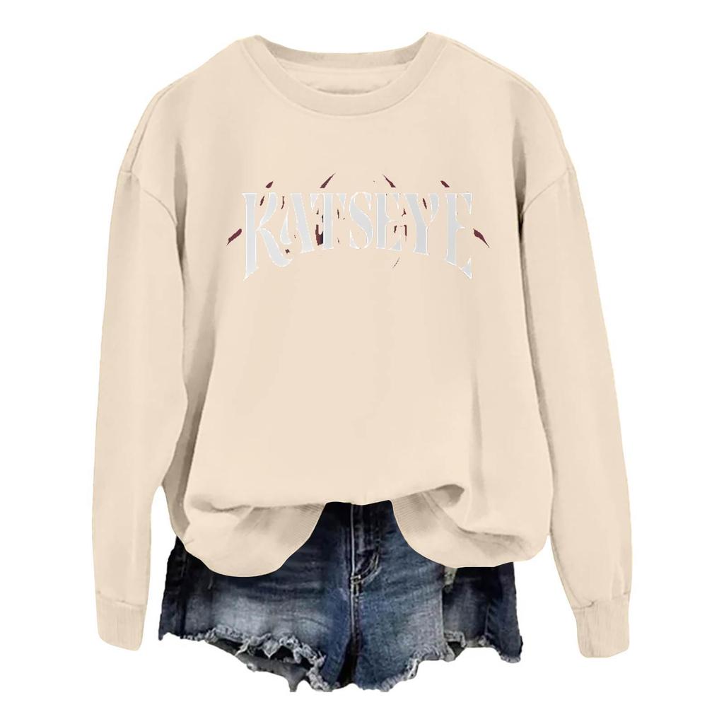 Women's Fashionable And Casual Long Sleeve Round Neck Printed Sweatshirt