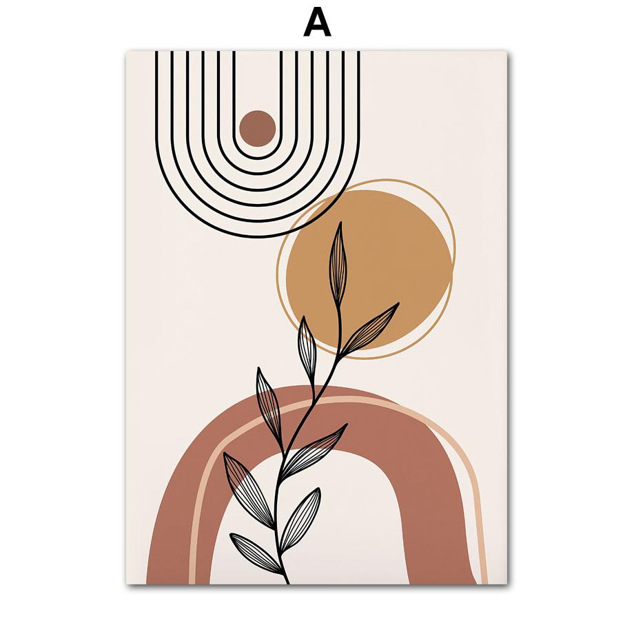 

Бохо геометрические радужные листья винтажные постеры и принты холст картины скандинавские настенные картины для гостиной домашний декор 50x70cm No Framed