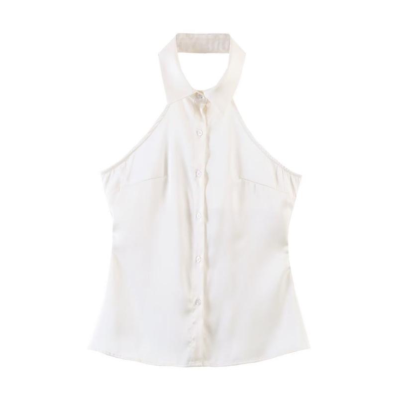 2026 Spring Slim-Fit Halter Neck Backless Top S