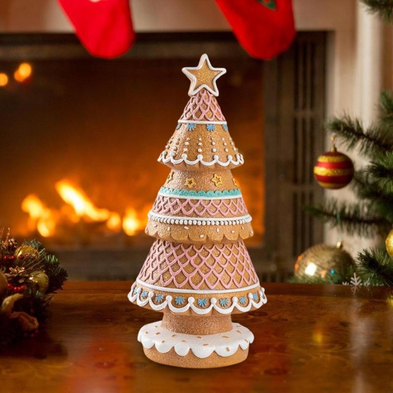 Realistic Gingerbreads Christmas Tree Resin Crafts Ornaments Indoor Outdoor Festival Decoration Use Party Supplies