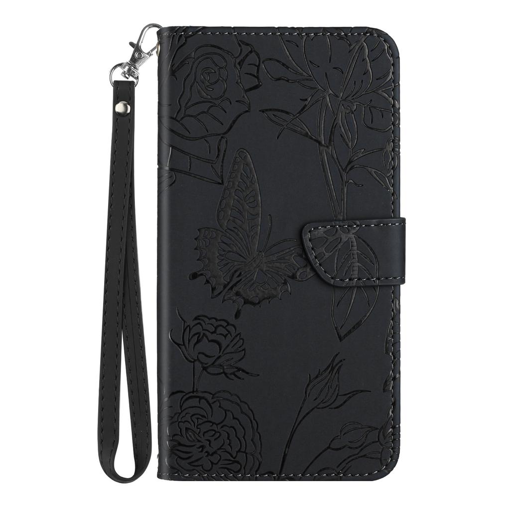 HT03 For Motorola Edge 50 Neo 5G/Moto S50 5G/Thinkphone 25 5G Case Butterfly Flower Imprint Leather Phone Cover with Strap