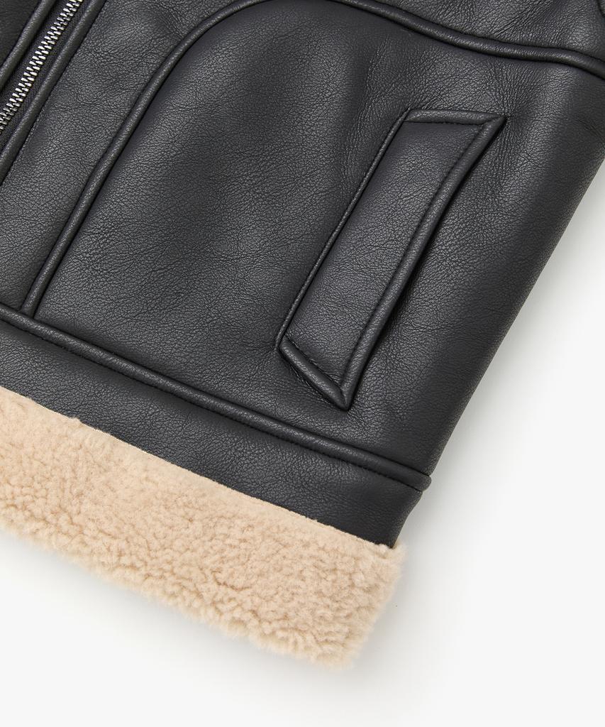 Cofwi Contour Warm Shearling Jacket Black