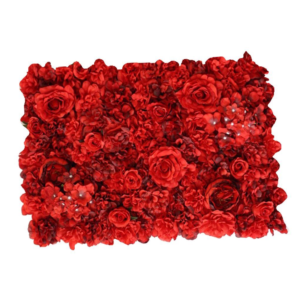 Artificial Silk Rose Flower Wall Christmas Fake Flower Panel for Wedding Party