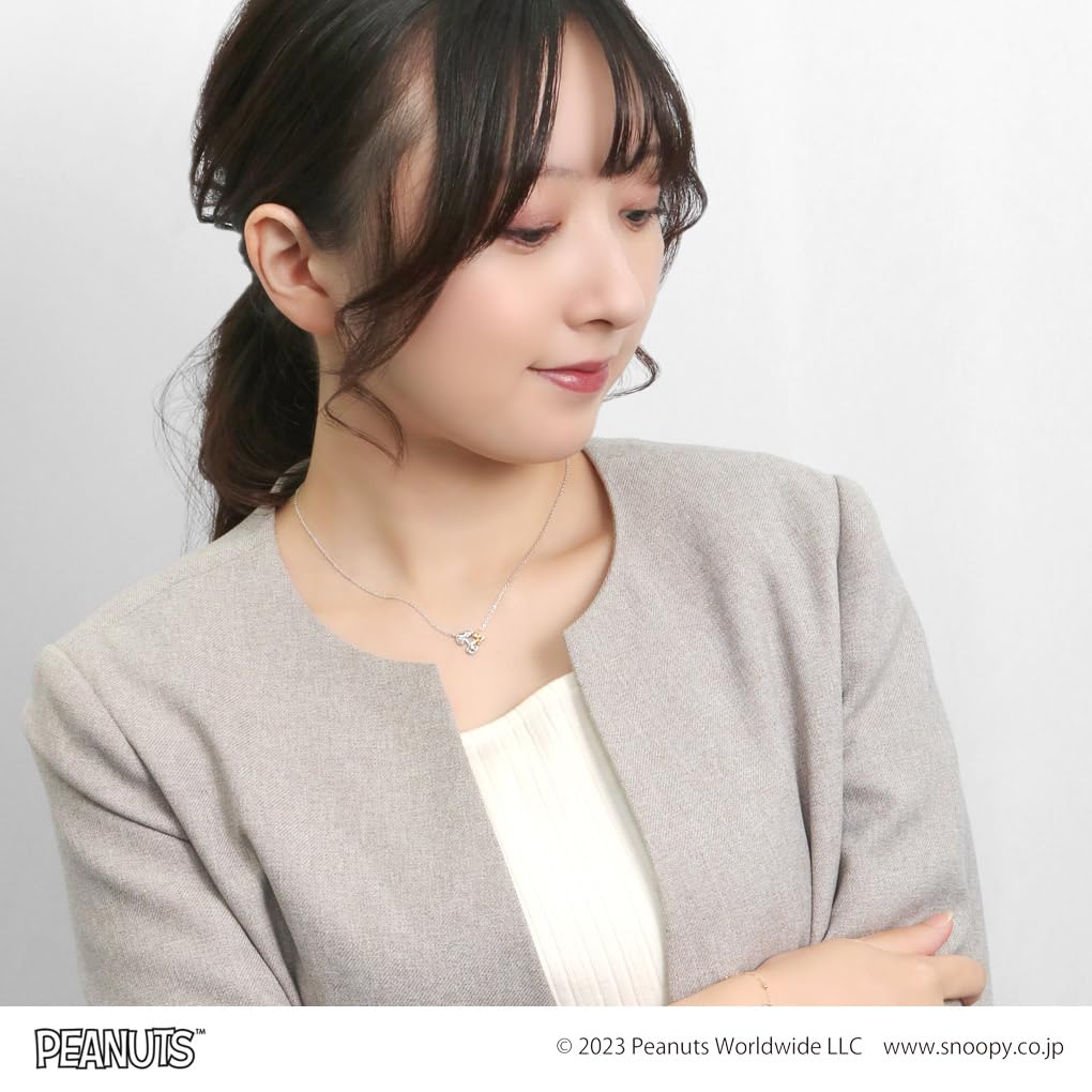 Gin no Snoopy Woodstock Friendship Necklace sold as a Silver 925 Cubic Zirconia Official PEANUTS Goods [Shinjuku Kura] & (Not set) Women's