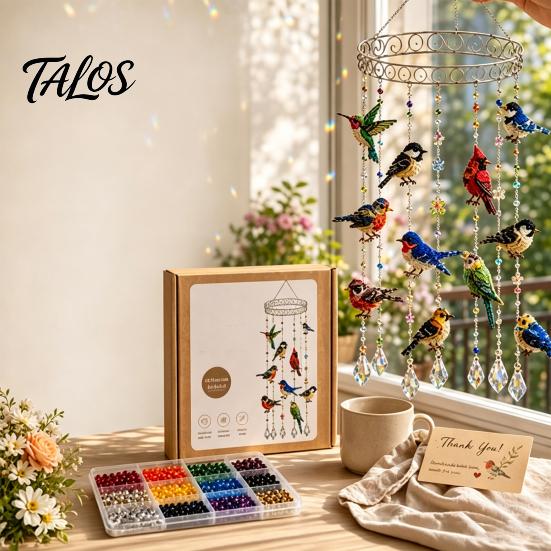 Modern Minimalist Patio Decor Graceful Bird Wind Chime, Stained Outdoor Sun Catcher Windchime, Colorful Yard Spiritual Peace Meditation Decorations,
