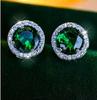 Round Zirconia Stud Earrings Small Fashion Jewelry Cubic Zirconia Crystal Stones Silver Plated Hypoallergenic Lightweight Design