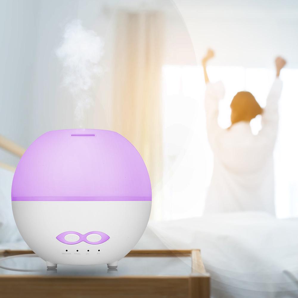 

400ml Round Ultrasonic Aroma Humidifier & Colorful Night Light European Plug