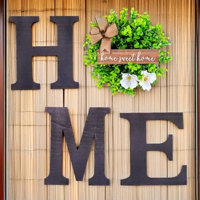 Alphabet HOME Wooden Plaque Home Wooden Art Decorative Door Hanging Wall Hanging