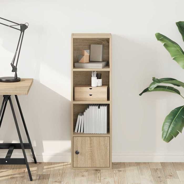 VidaXL Bookcase Sonoma Oak 31x24x102 Cm Engineered Wood, Bookshelf, Storage Rack, Book Holder, 860339