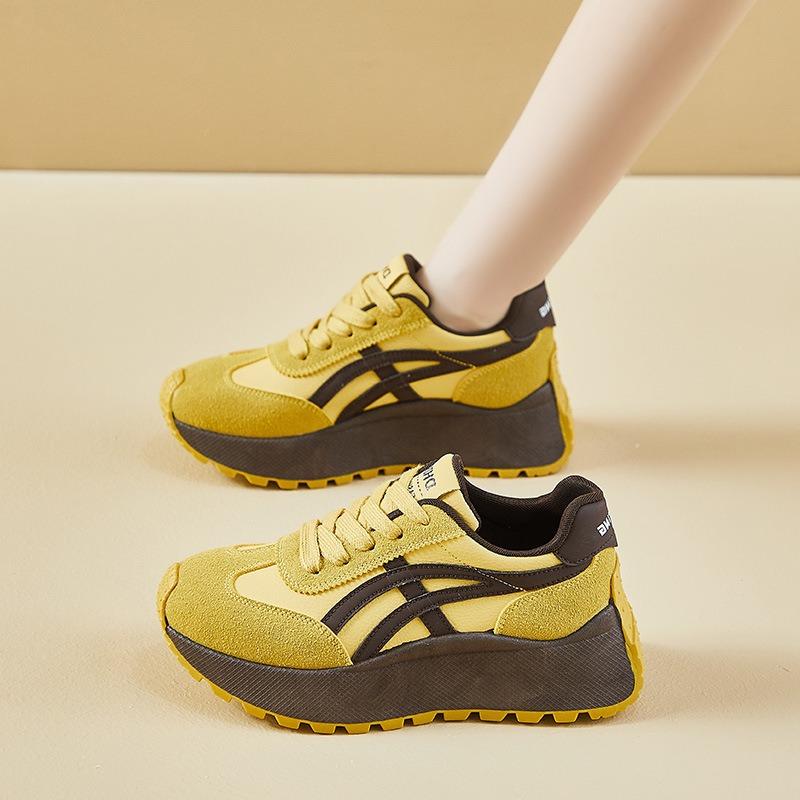 Thick-soled Retro Dad Board Shoes Versatile Niche Sports and Leisure Inner Height-increasing Women's Shoes Small Tide